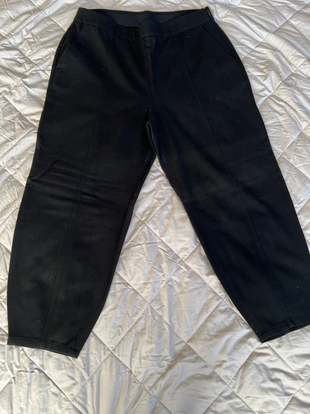 Eileen Fisher Black Wool Lantern Pants